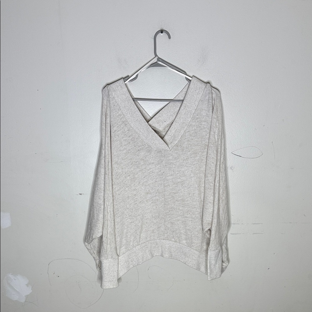 Lou & Grey Beige V-Neck Sweater Dolman Sleeve XS/Small